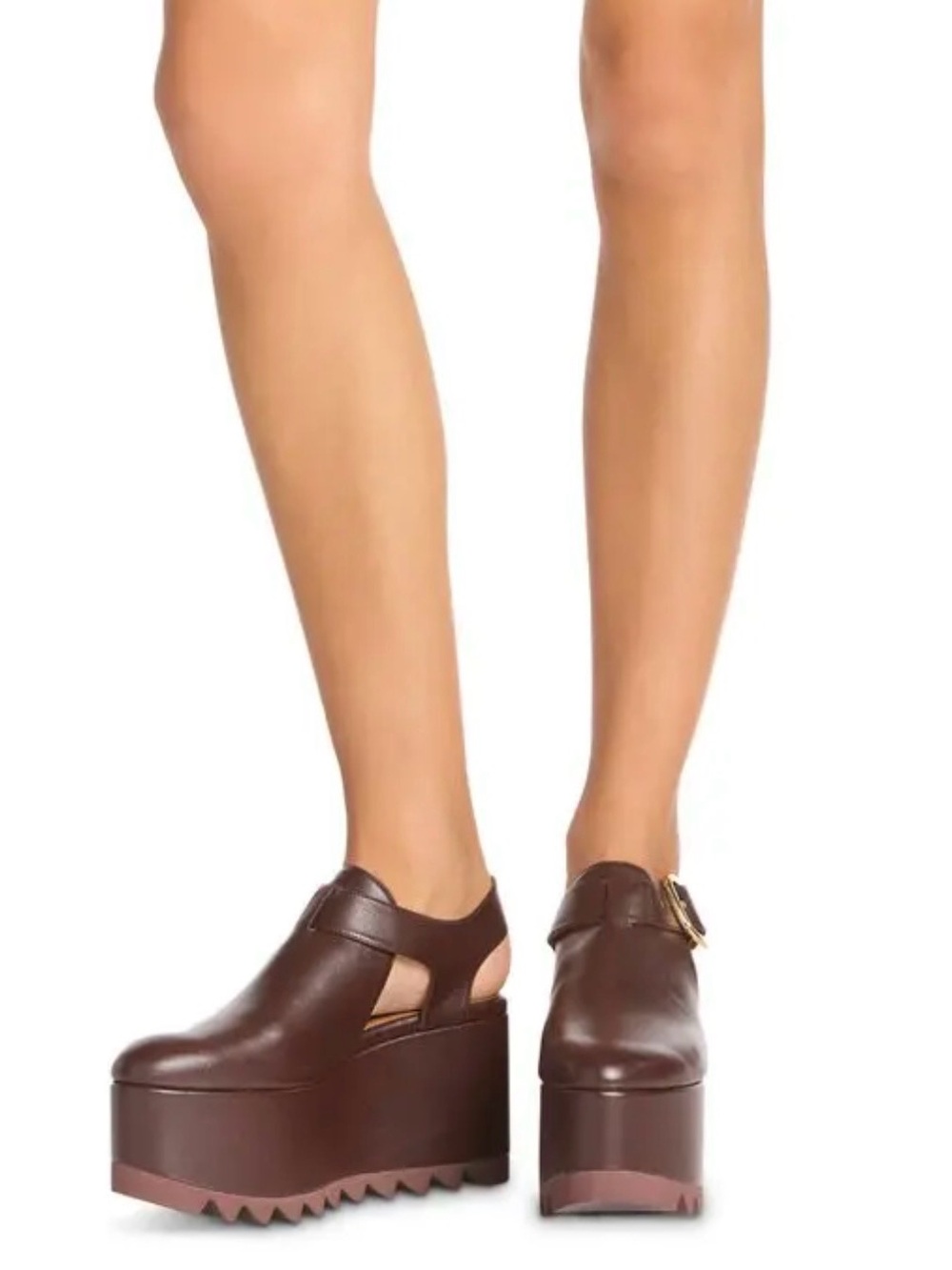 Stella McCartney Elyse Closed-Toe T-Bar Platform Sandal